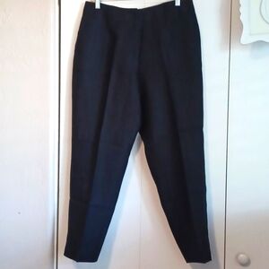 Talbots Petites, Irish Linen, Black flat panel slacks Sz. 10P
